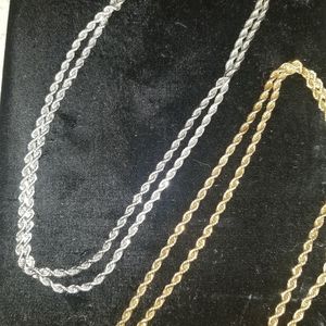 gold and silver necklace